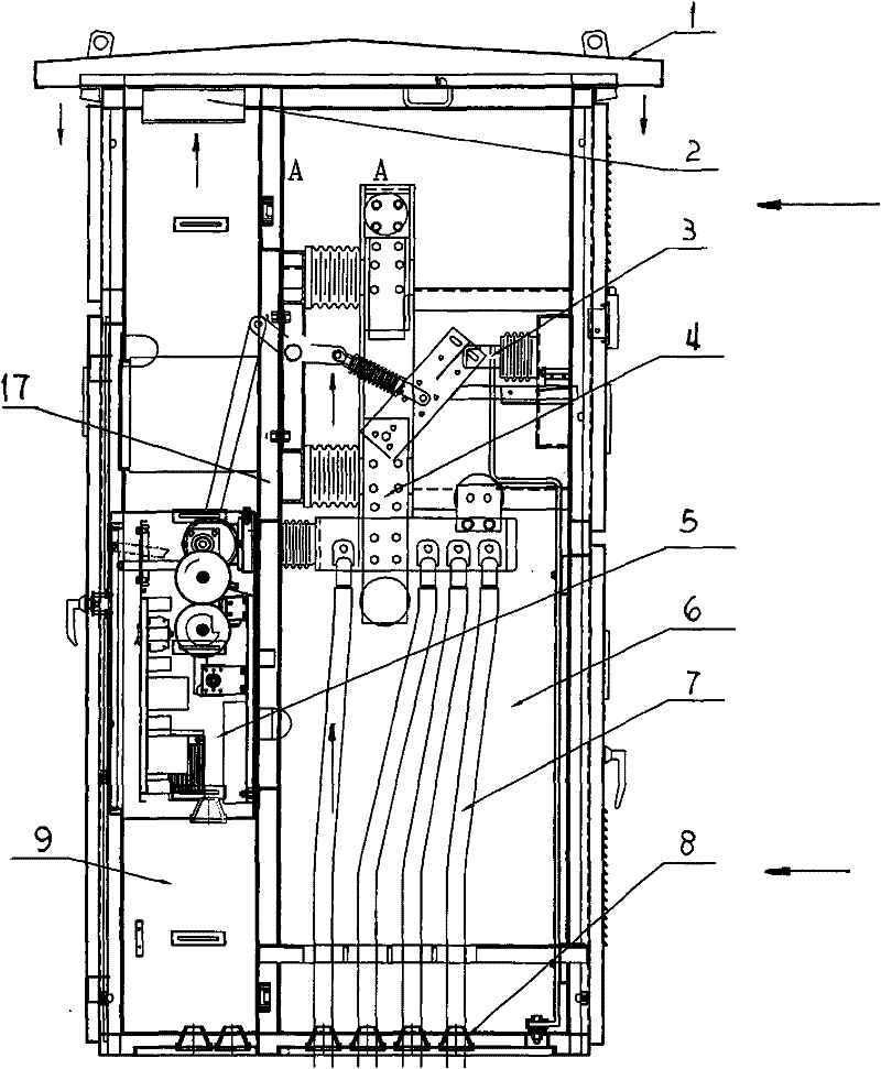 Double-pole isolating switch cabinet for outdoor direct current 1500 V contact net system