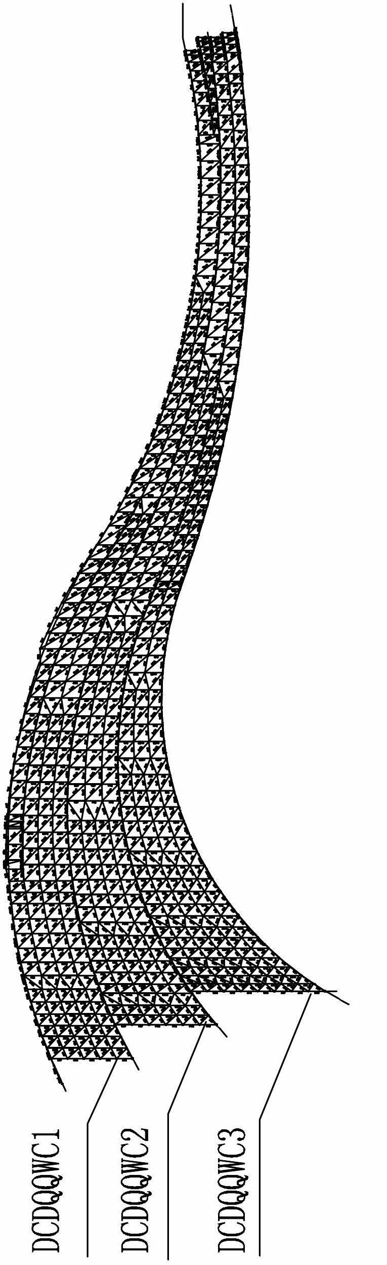 Multilevel multi-curve single-layer welding ball steel structure net rack and construction method thereof