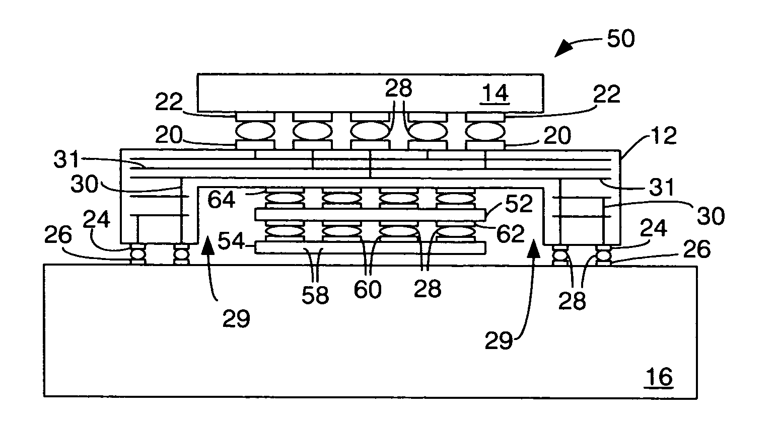 Stack package for high density integrated circuits