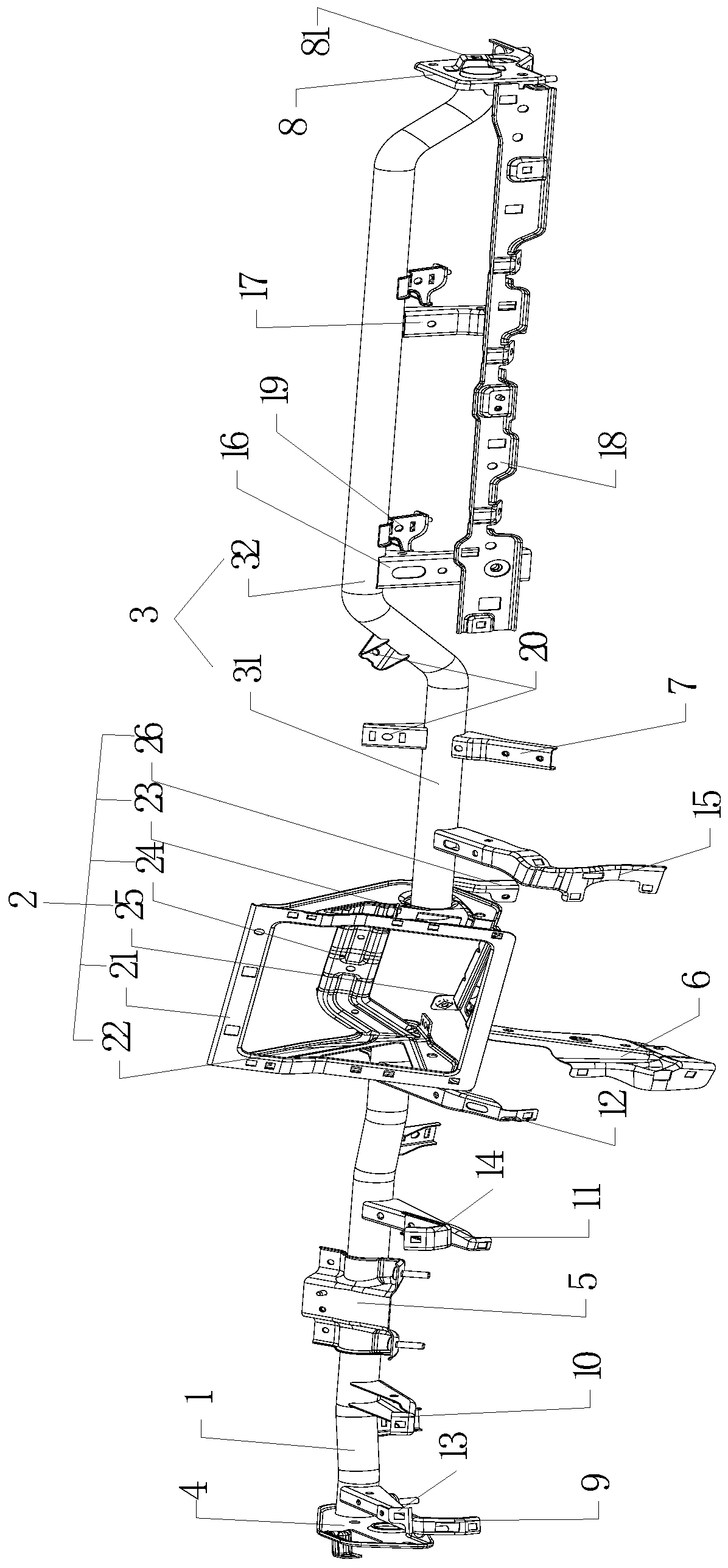 Instrument desk framework convenient to assemble and installation method thereof