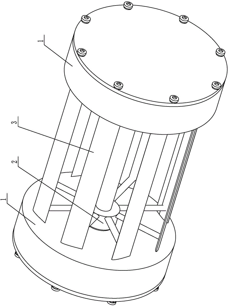 Rotating wheel non-contact excitation type fluid kinetic energy conversion device