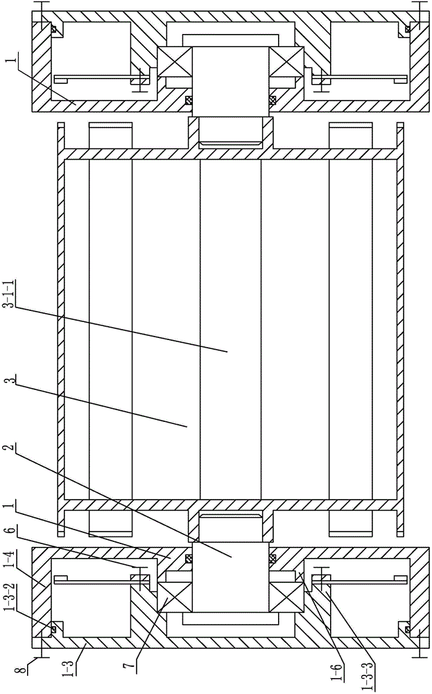 Rotating wheel non-contact excitation type fluid kinetic energy conversion device