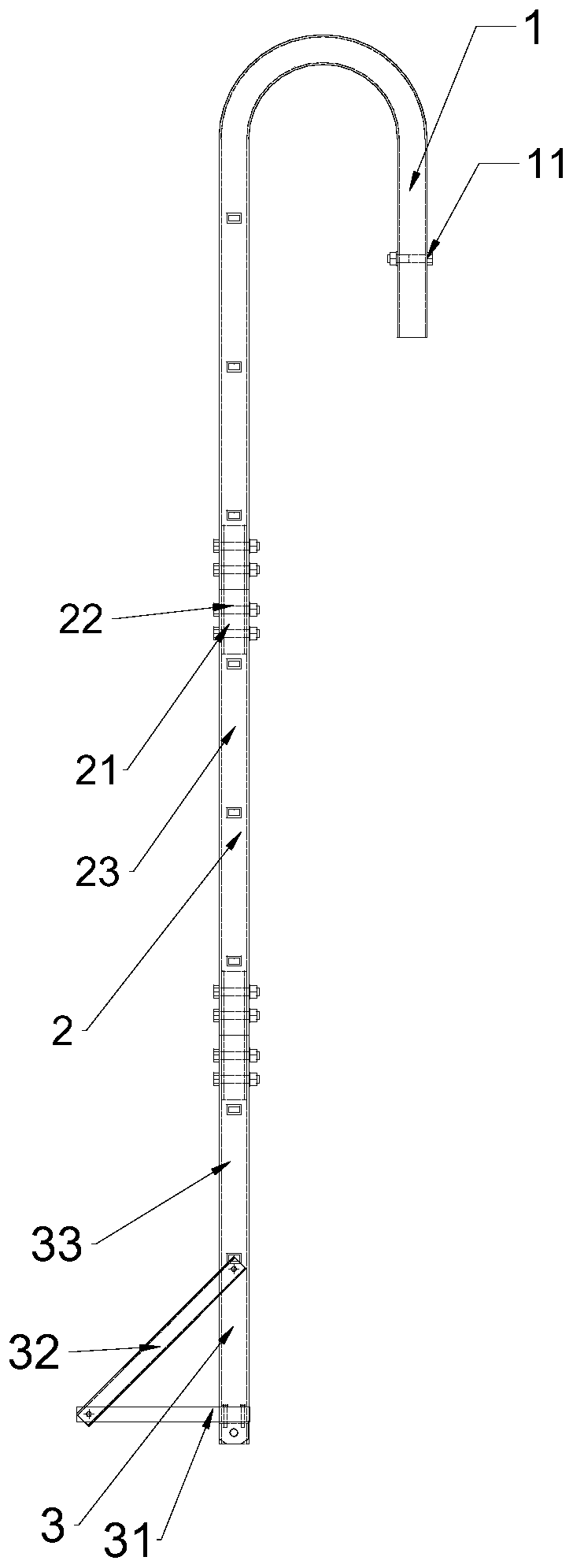 Portable bridge detecting hanging-ladder