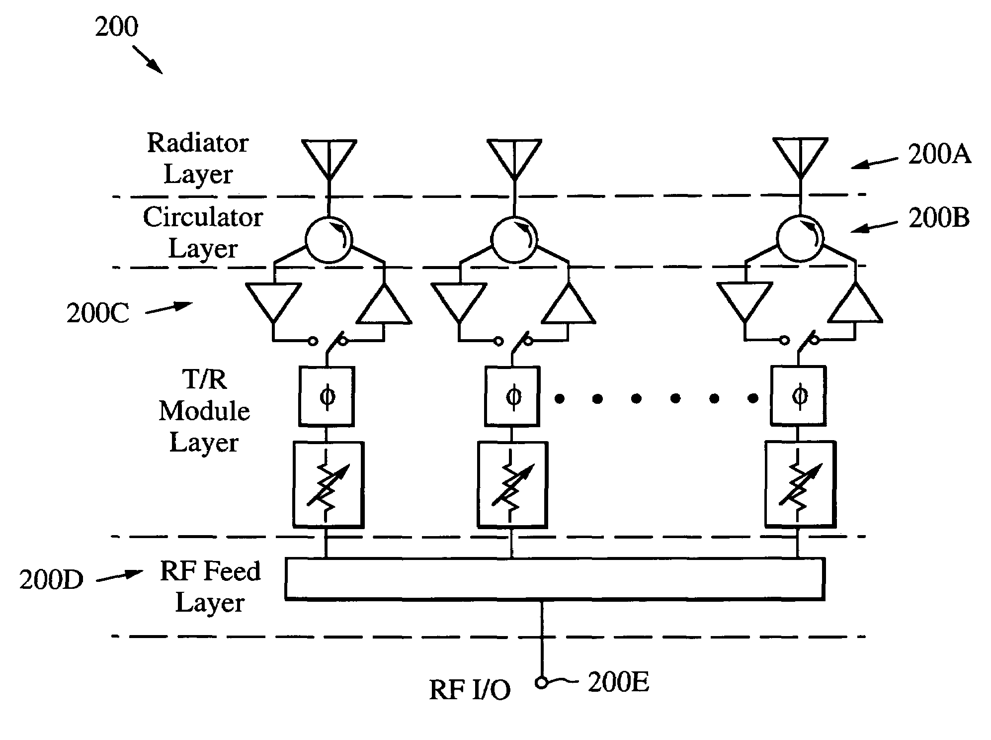 Embedded RF vertical interconnect for flexible conformal antenna