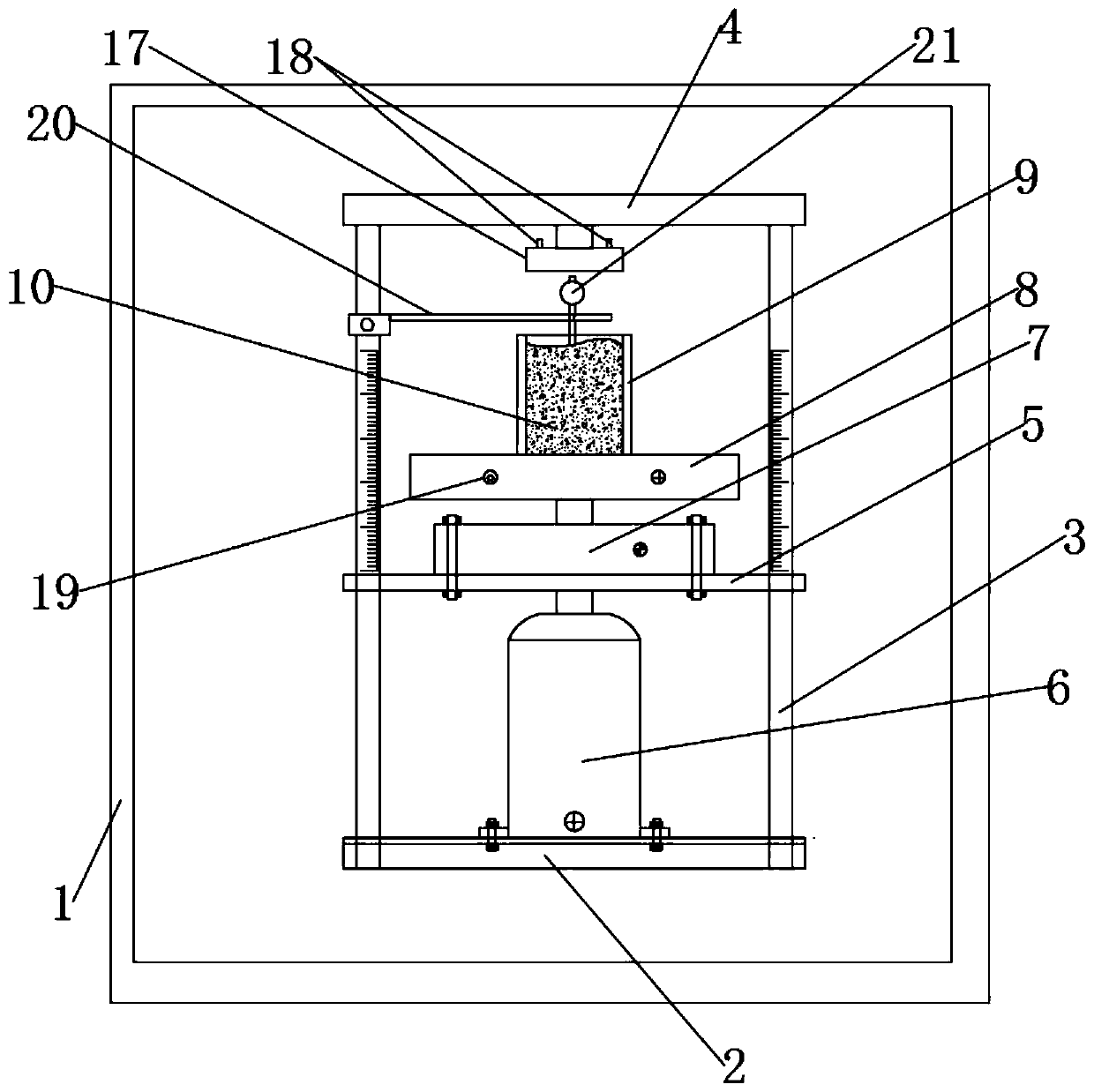 Comprehensive testing device for crystallization pressure, frost heaving and salt heaving of saline soil