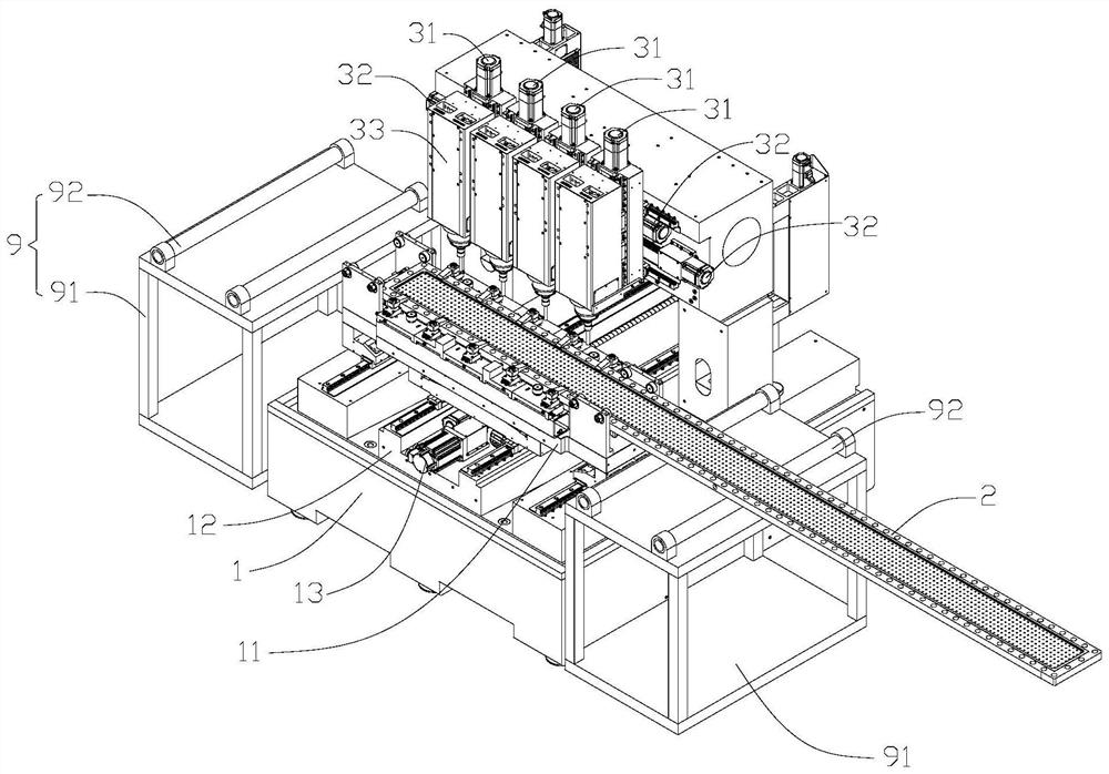 Multi-spindle efficient drilling and milling machine tool and drilling method thereof