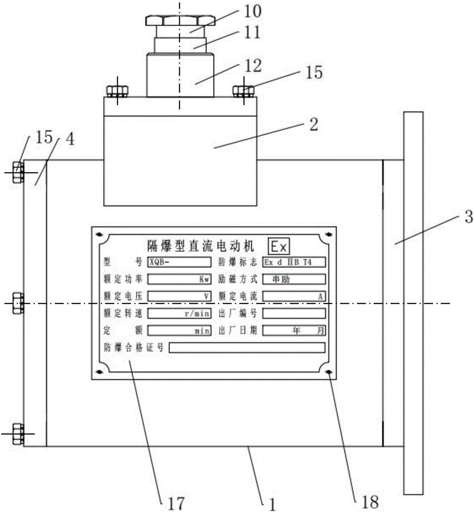 Flameproof DC motor