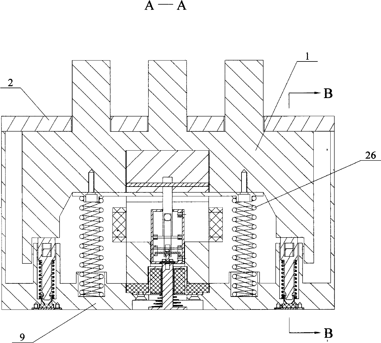 High-speed electromagnetic mechanism long in service life