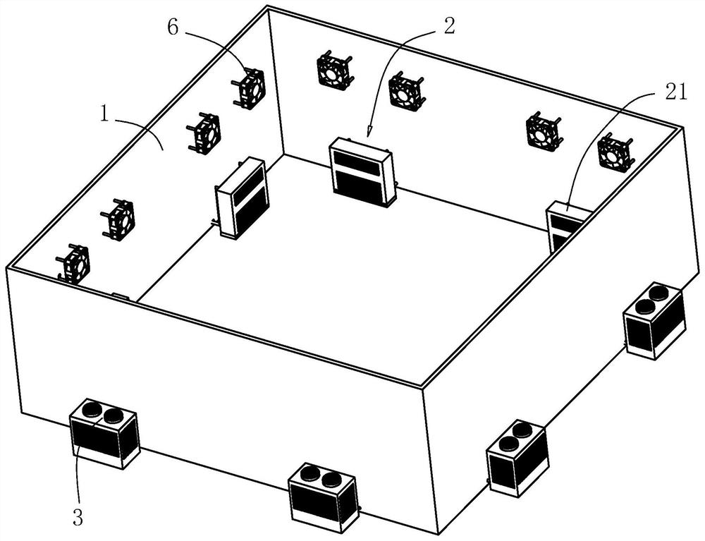 Hot-blast air type warming, constant-temperature and constant-humidity system