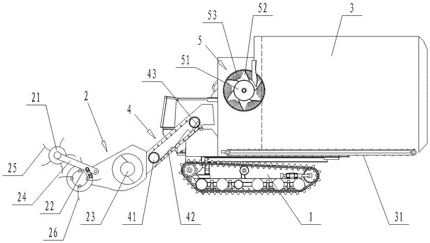 Caterpillar type straw pick-up vehicle