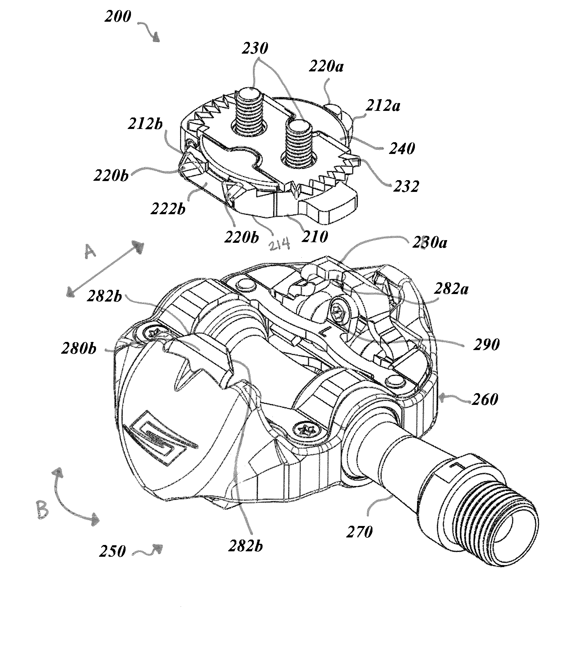 Pedal and cleat assembly