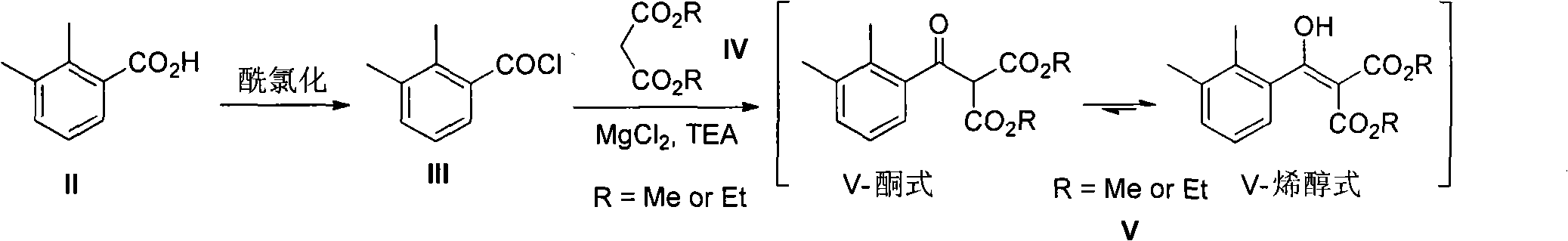 2-(2,3-dimethyl phenyl) diester malonate, preparation method thereof, and application thereof