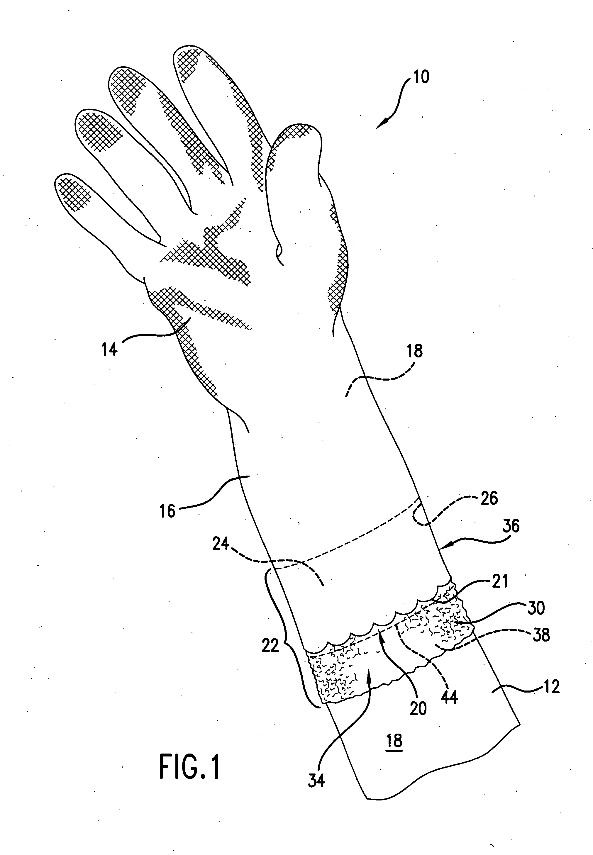 Moisture proof glove with a protective cuff