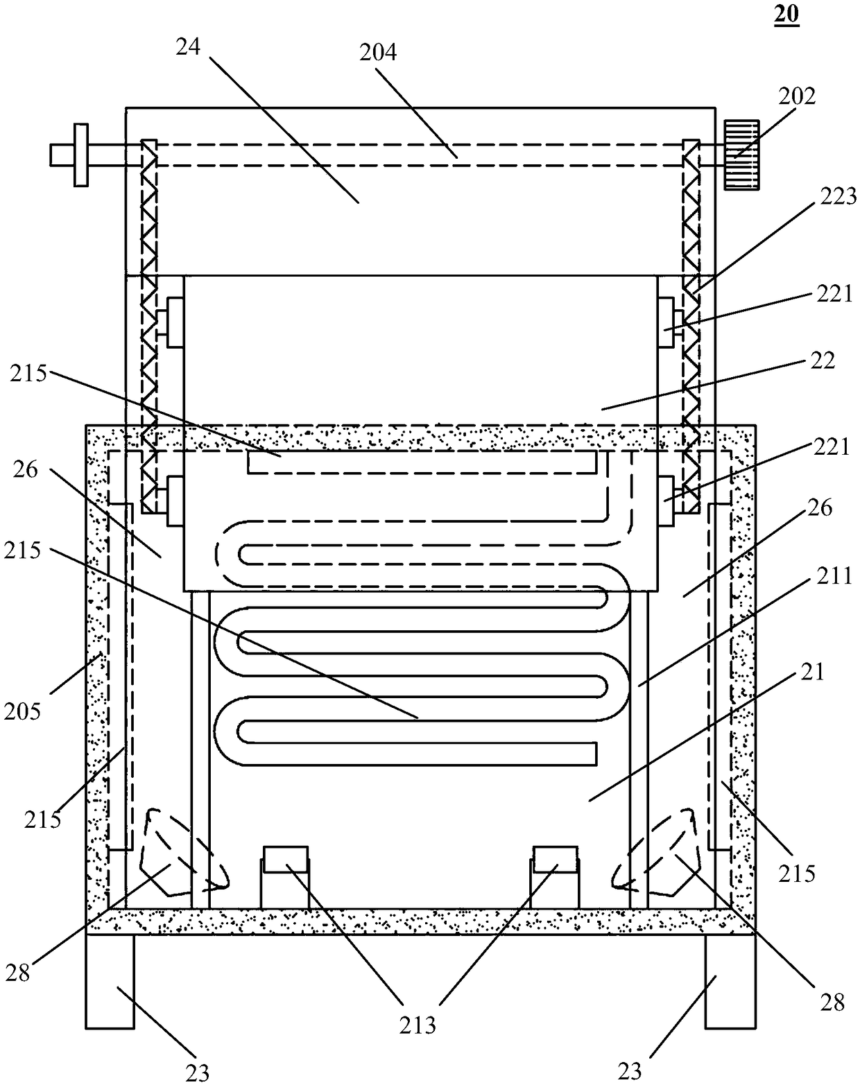 On-line liquid nitrogen freezing apparatus capable of realizing continuous production