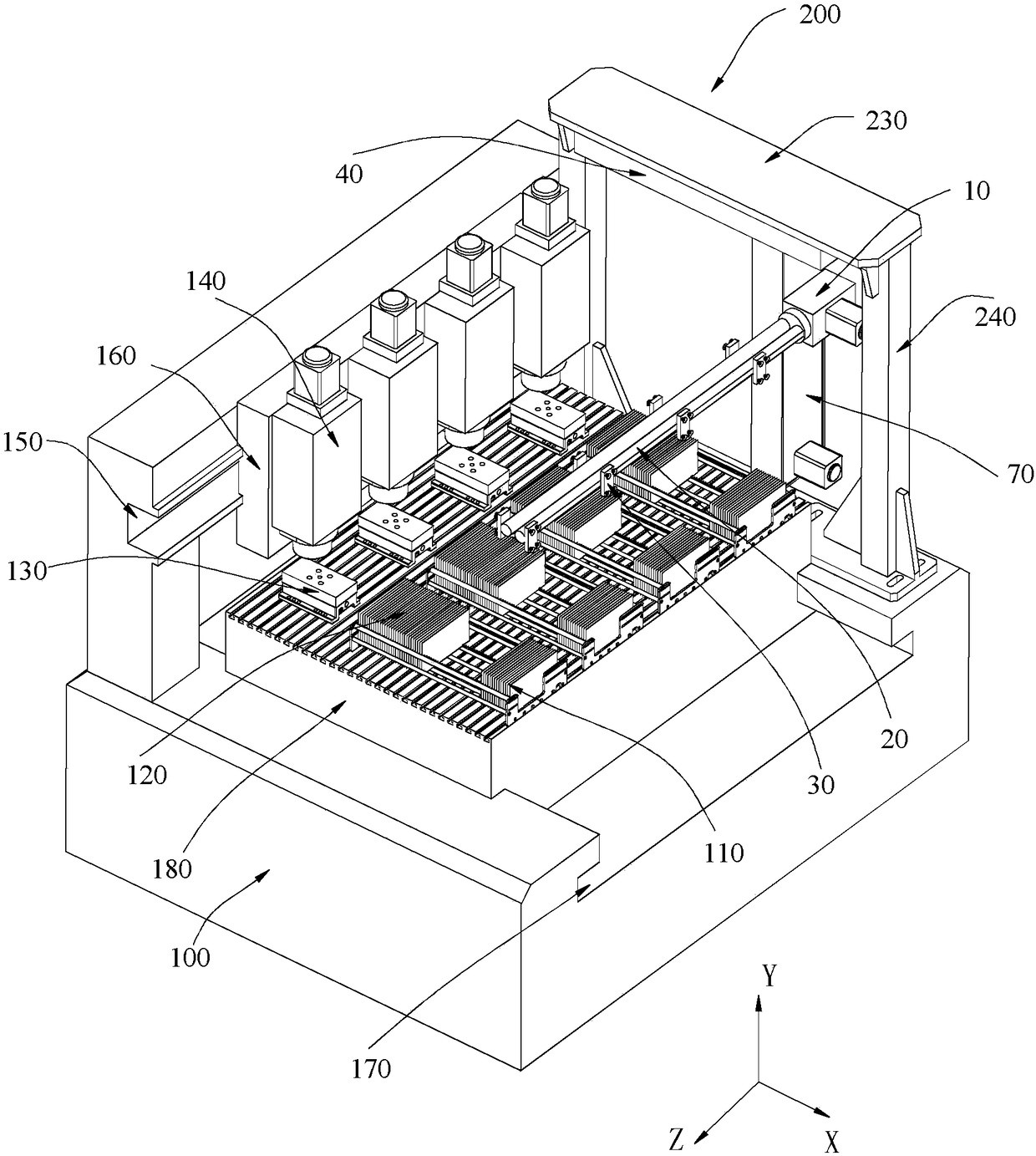 Plate picking-up and placing mechanism, and glass processing machine and method