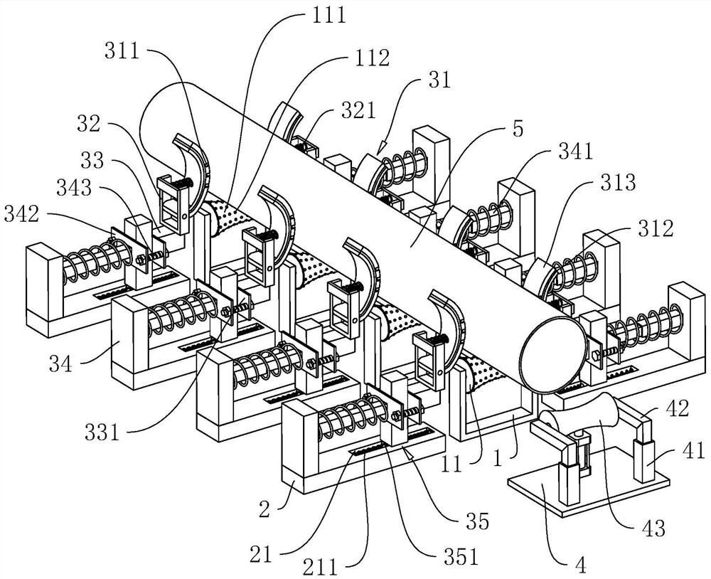 Anti-deviation device of plastic pipe production line