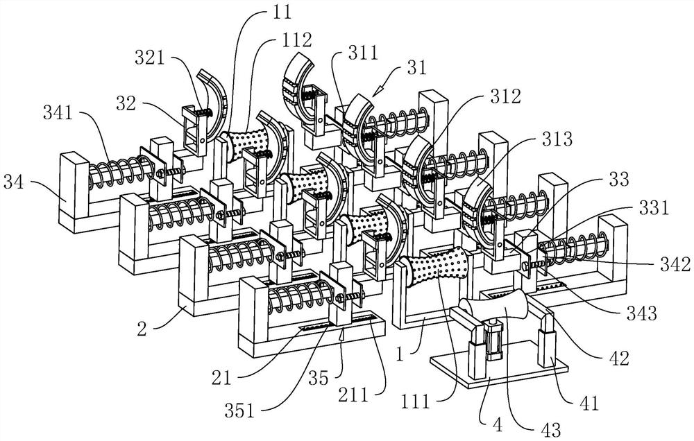 Anti-deviation device of plastic pipe production line