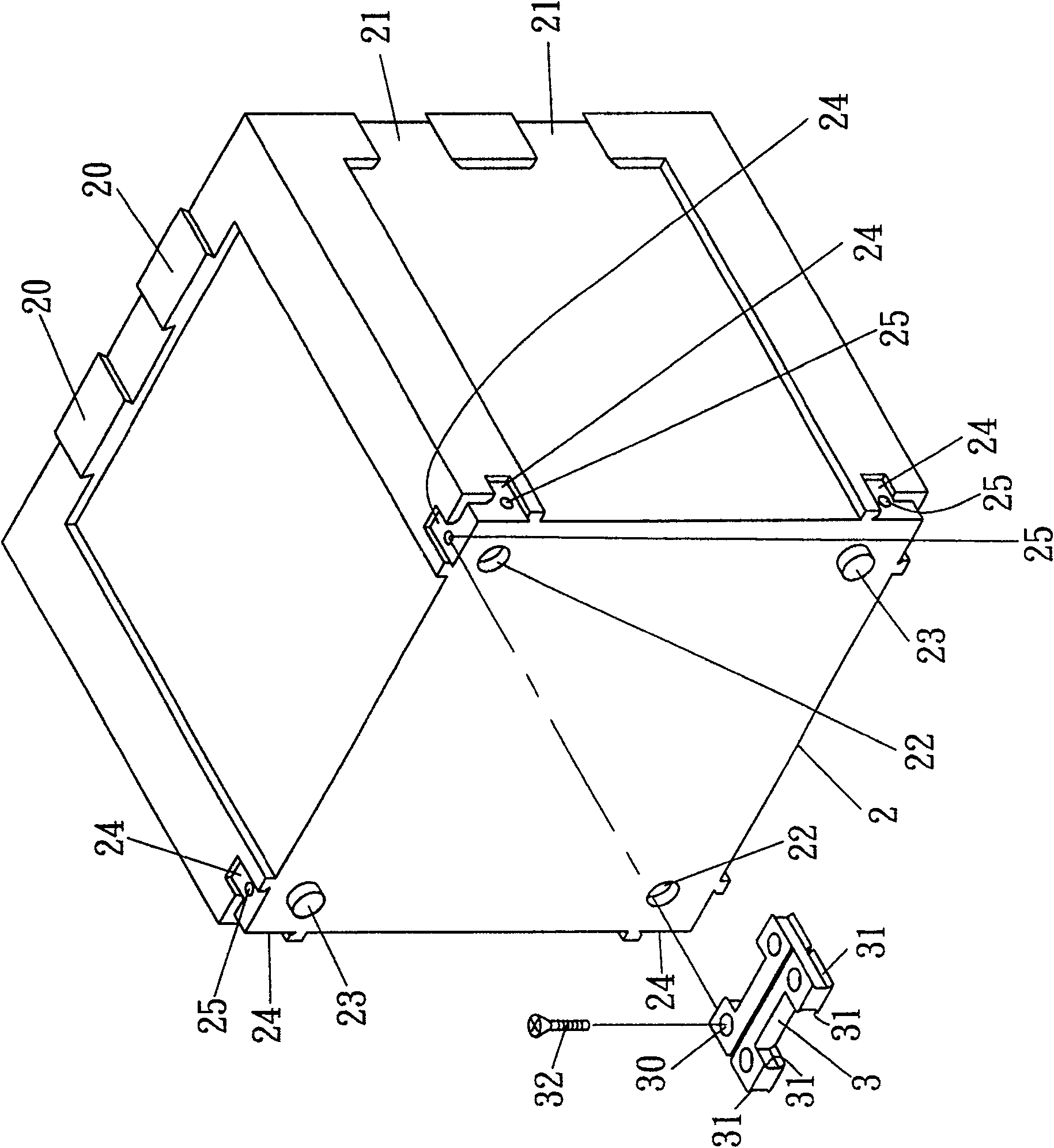 Assembling structure of cabinet