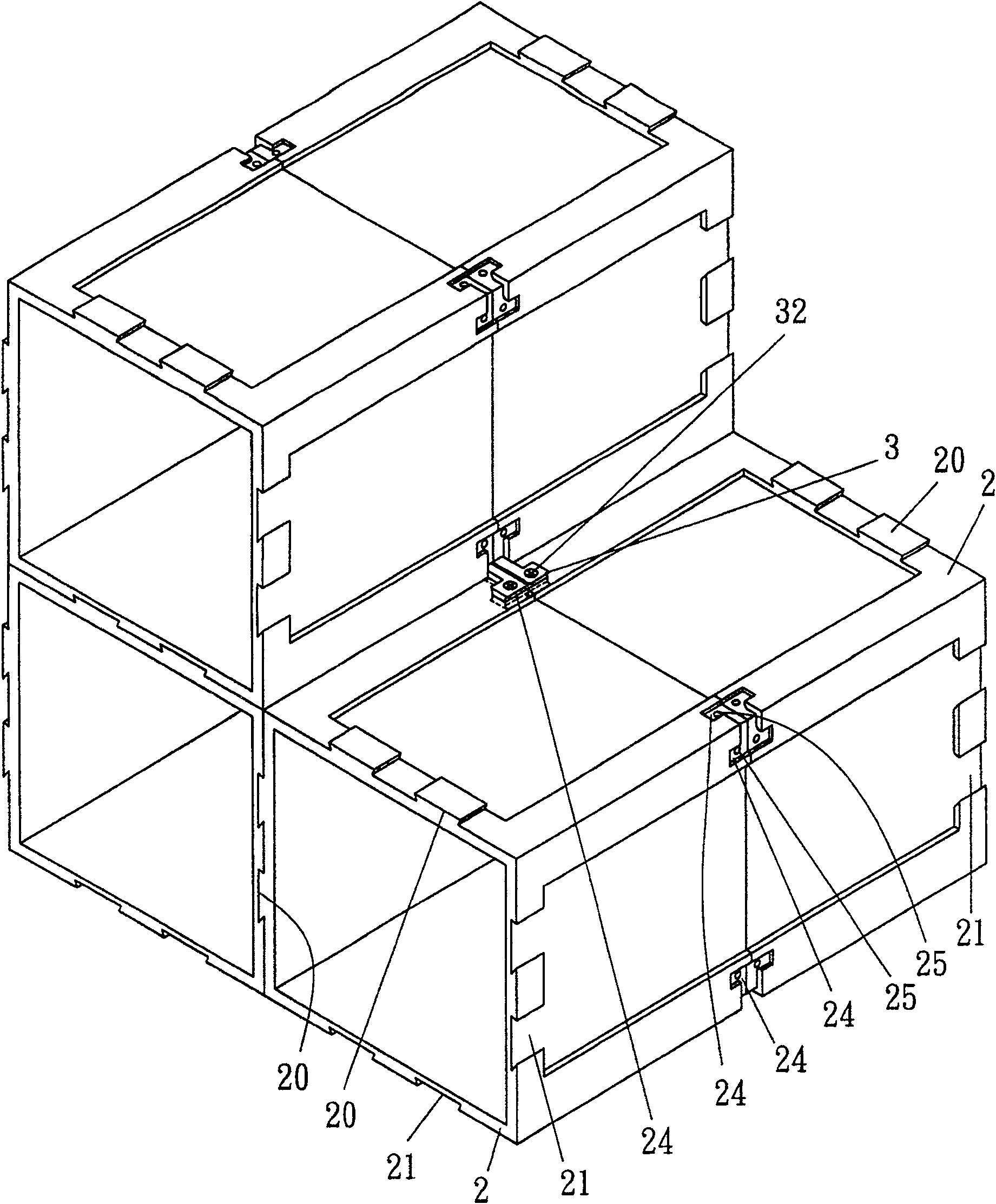 Assembling structure of cabinet