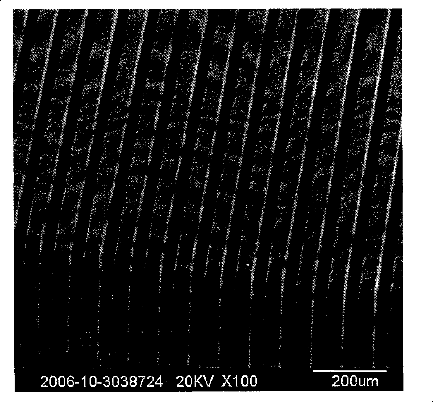 Leadless piezoelectric ceramics/polymer 1-3 structure composite material and method for processing same