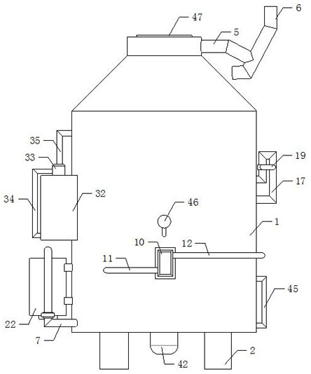 Waste gas treatment equipment for defecation nursing machine