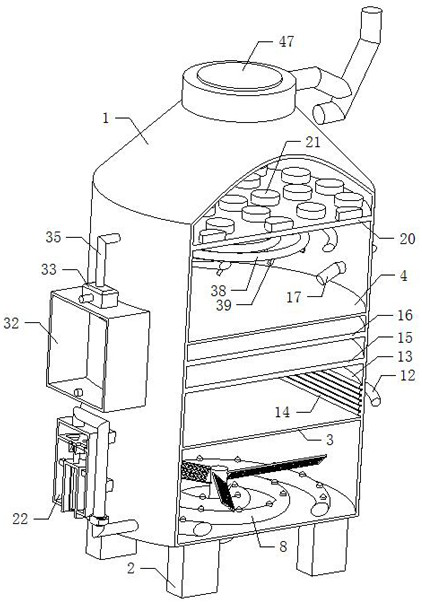 Waste gas treatment equipment for defecation nursing machine