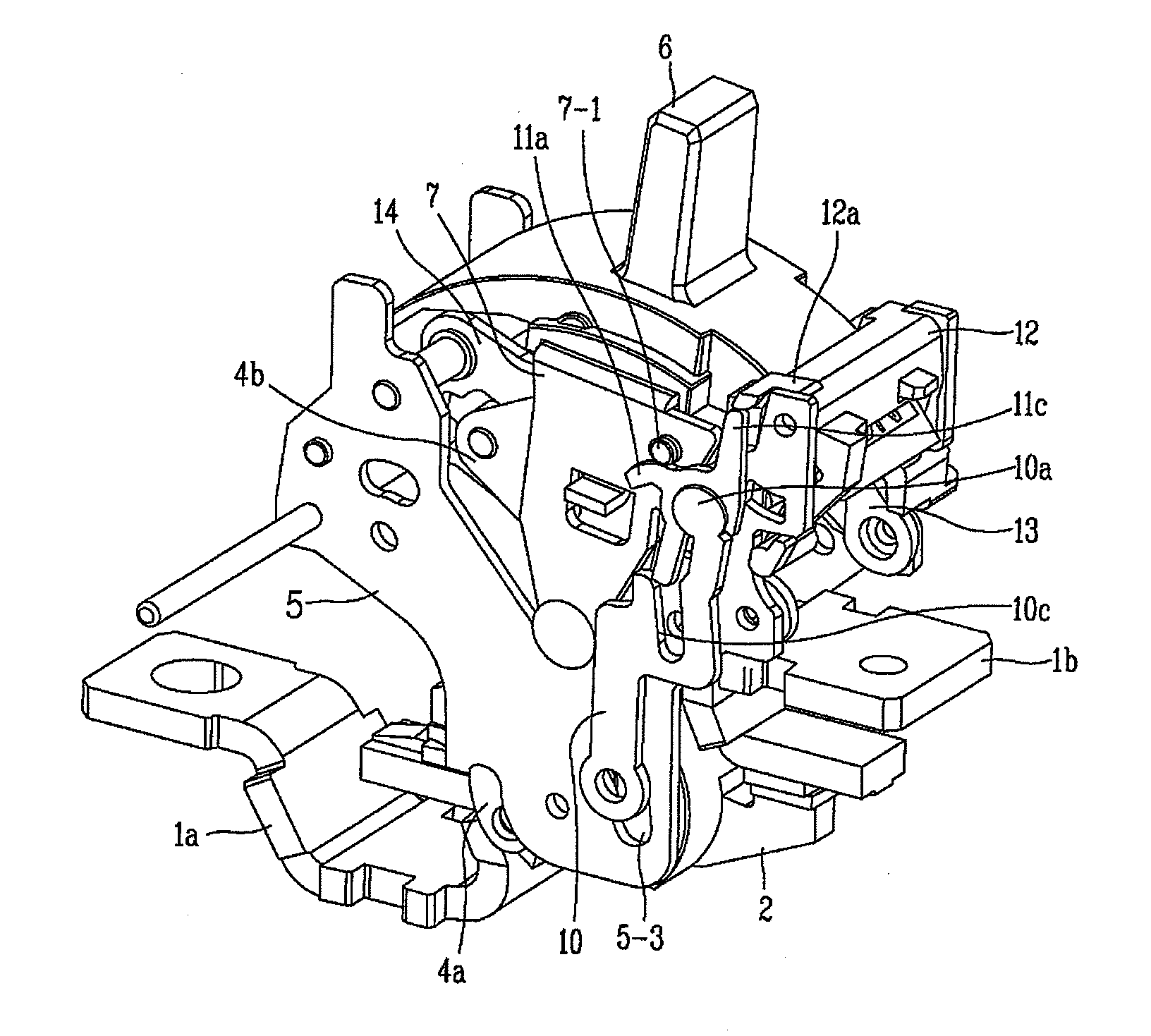 Molded case circuit breaker with contact on mechanism