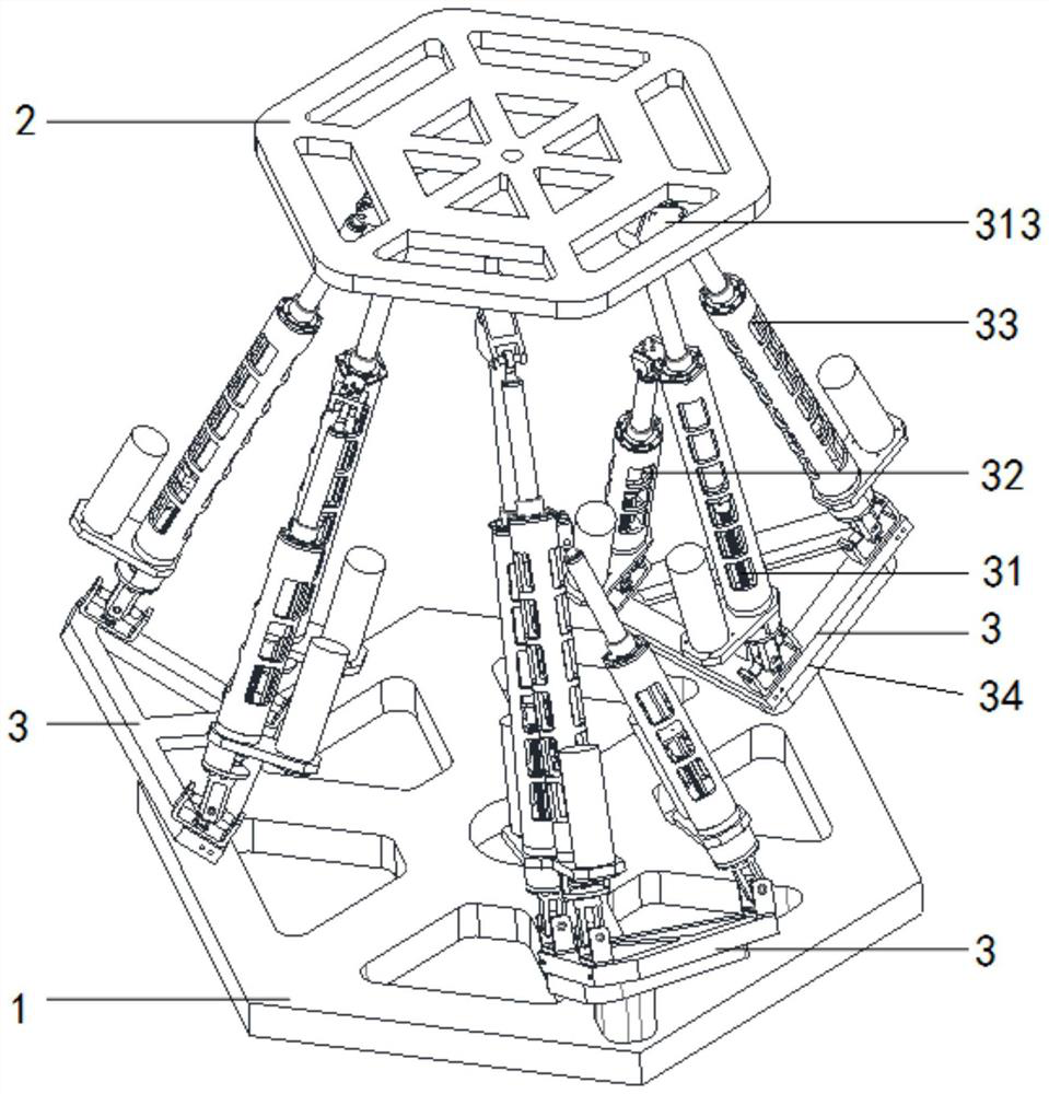 Redundant drive six-degree-of-freedom posture adjusting table with branches containing closed loops