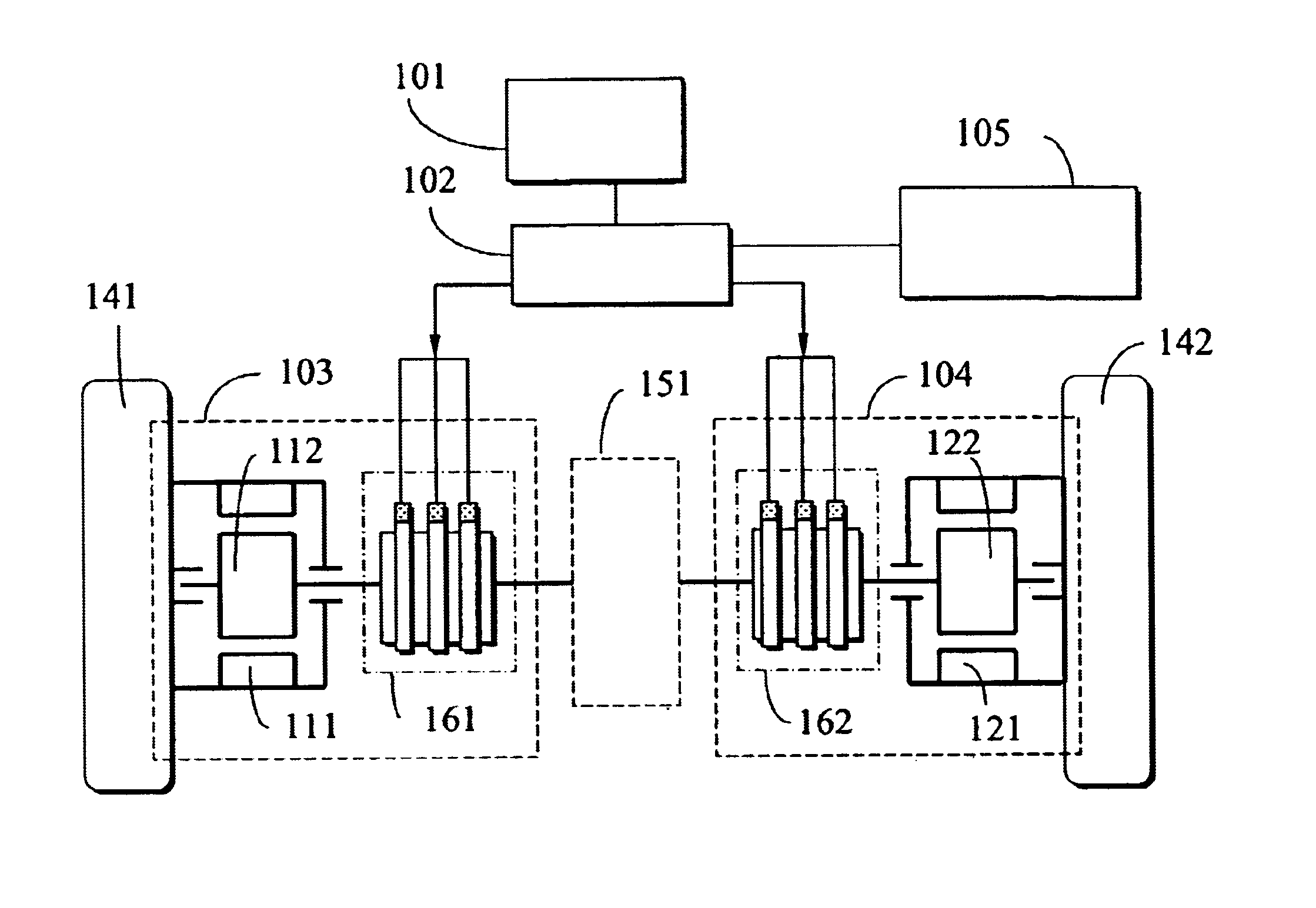 Repulsive differential driving double-acting type electrical machinery power system