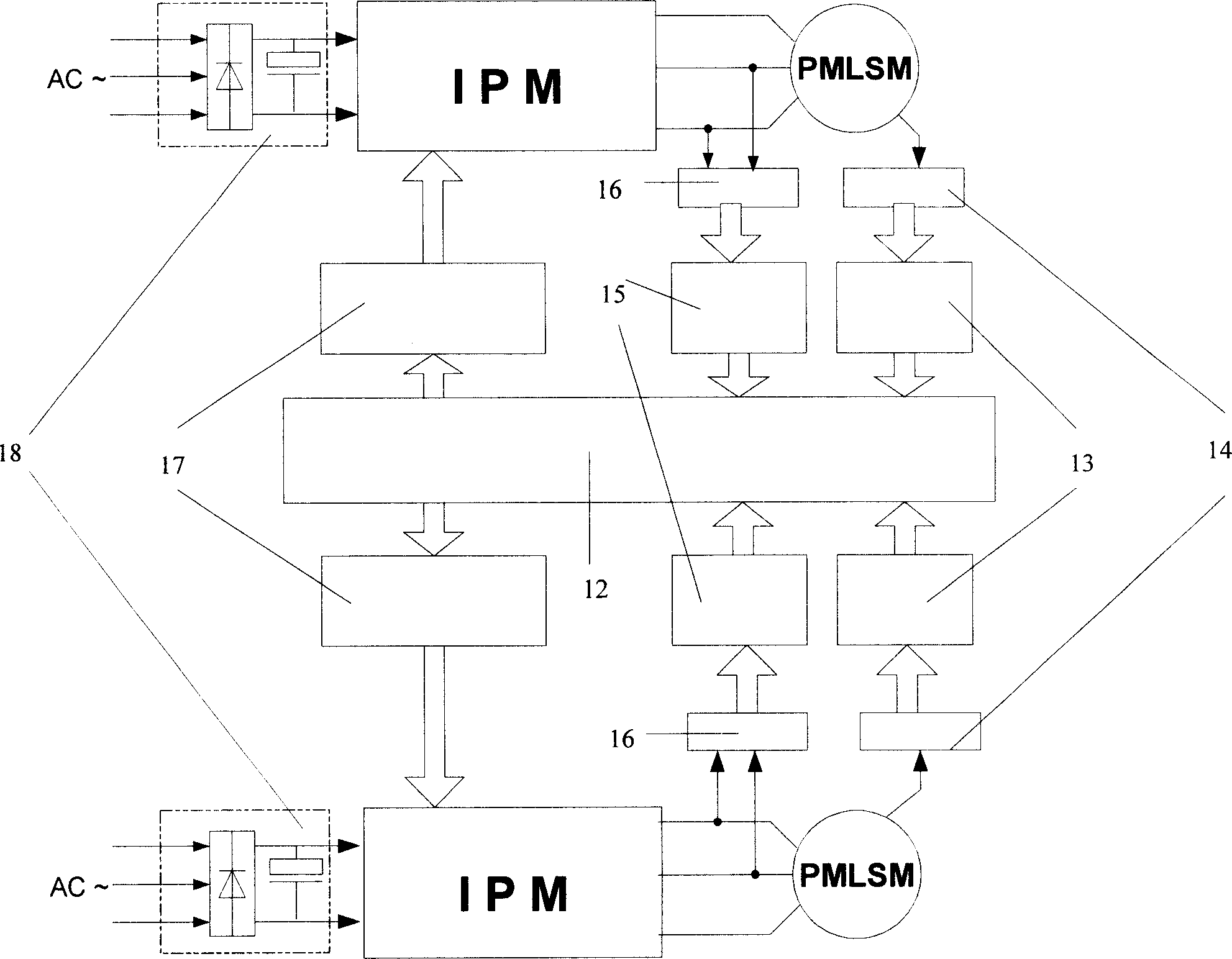 Boring, milling machine primed by straight-line driven portal shaped in zero phase on beam of magnetic suspension