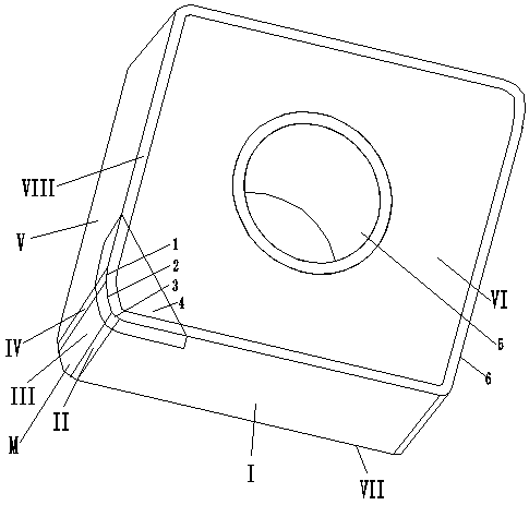 A double-arc turning blade