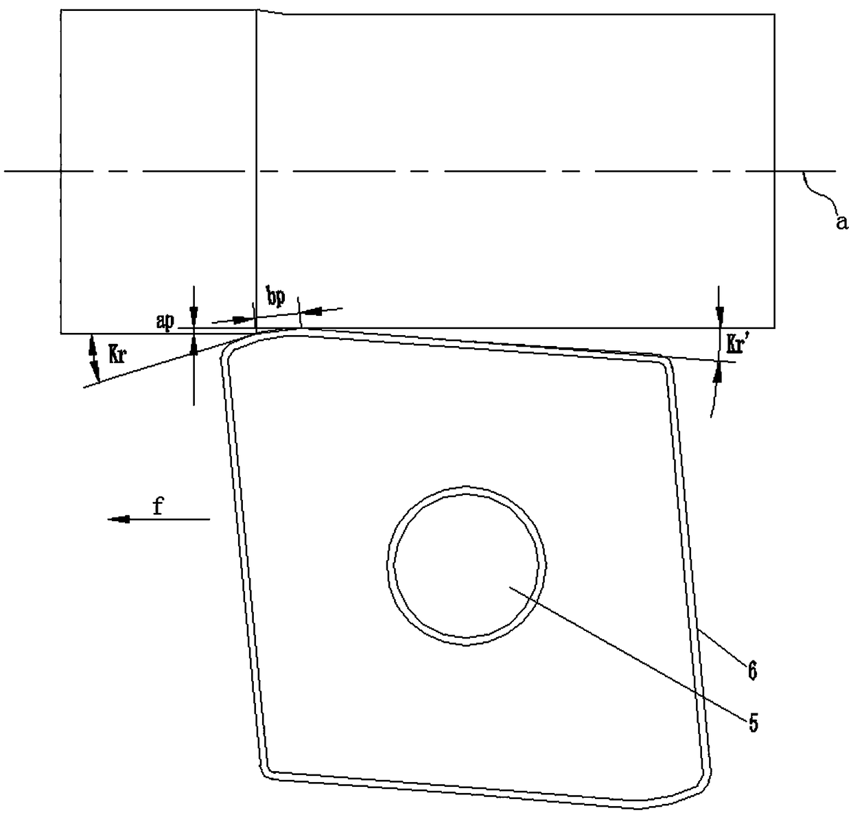 A double-arc turning blade