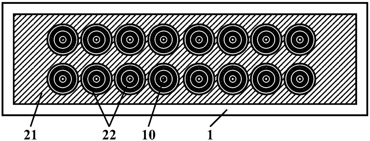 Illuminating display with cascading double-goose-winged clearance tip-shaped cathode slope-wave hybrid line gated structure