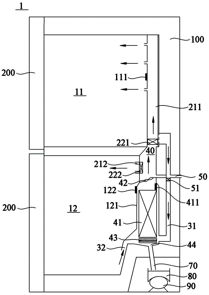 Freezing and refrigerating device and defrosting control method thereof