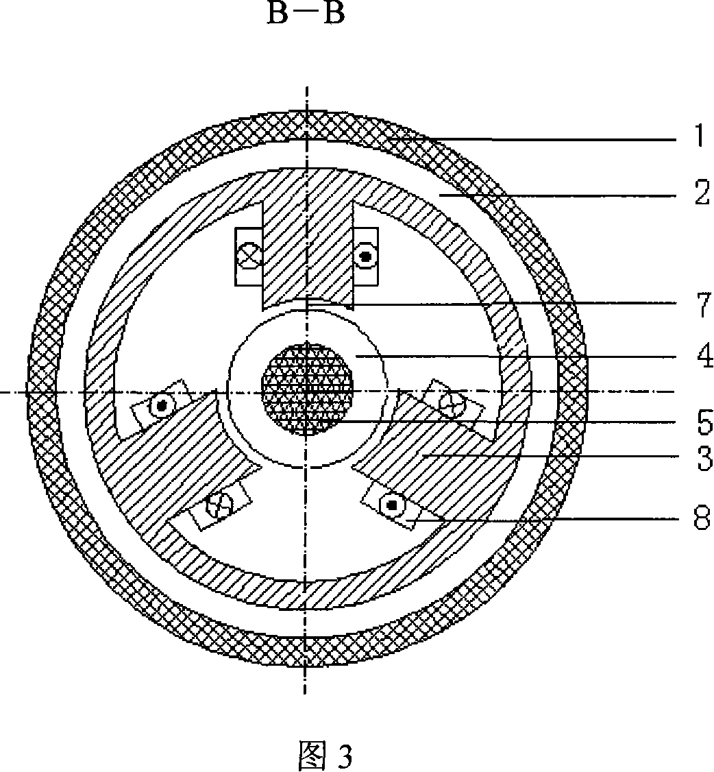 Three freedom degree conical rotor AC-DC hybrid magnetic bearing