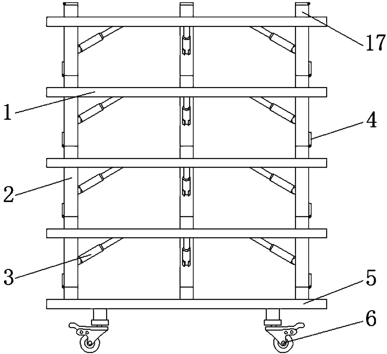 Tea leaf airing frame having function of quickly gathering and placing materials