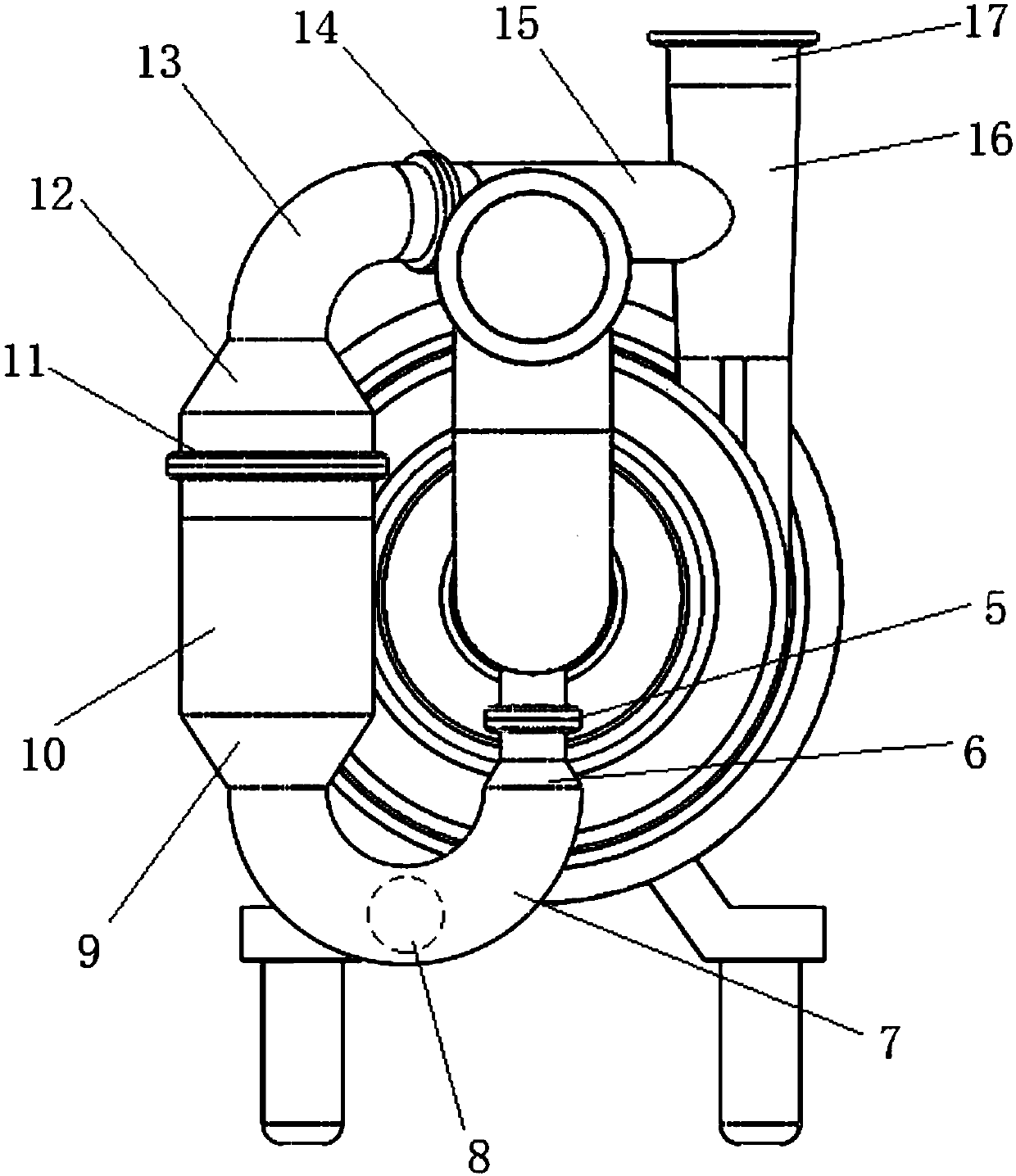 Novel sanitary self-priming pump