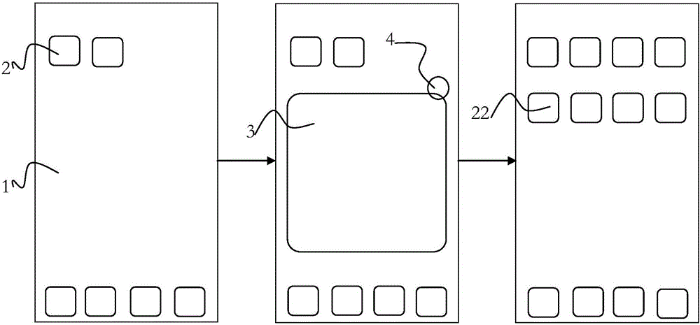 Technology for shifting all application icons out of file rapidly