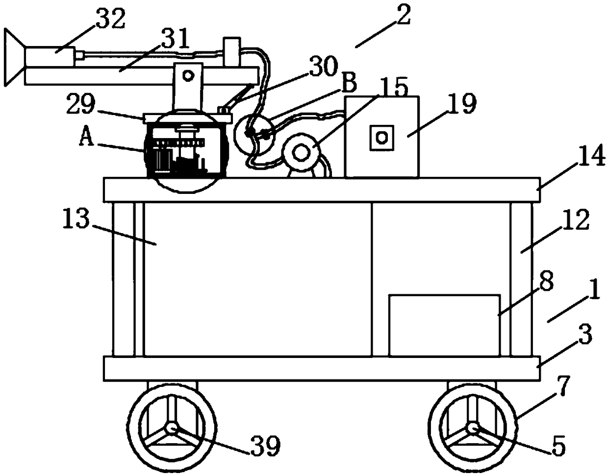 Agricultural machinery watering irrigation device