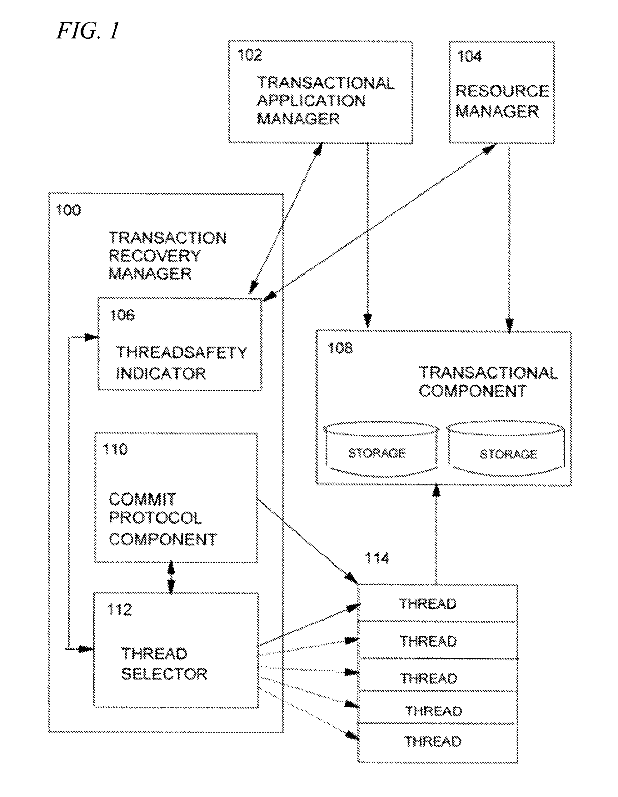 Multiprocessing transaction recovery manager