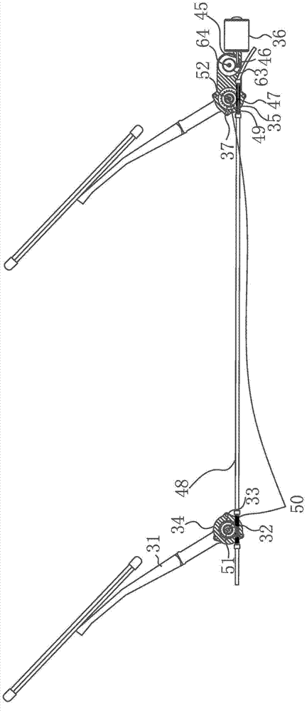 Three-scraper flexible shaft type windscreen wiper with flexible wall supporting wiper connecting rod