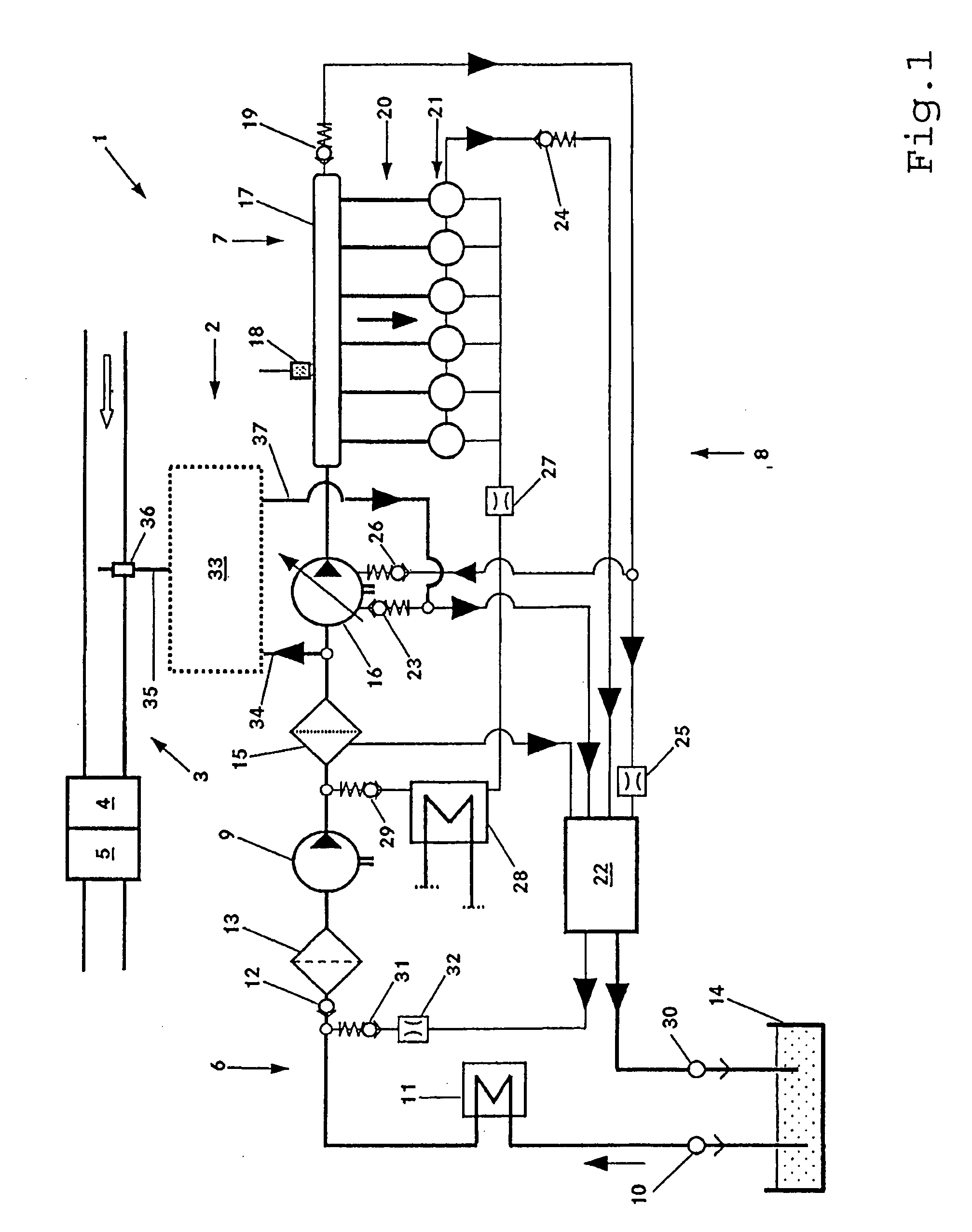 Injection system having a device for metering fuel into an exhaust system of an internal combustion engine and a method for this purpose