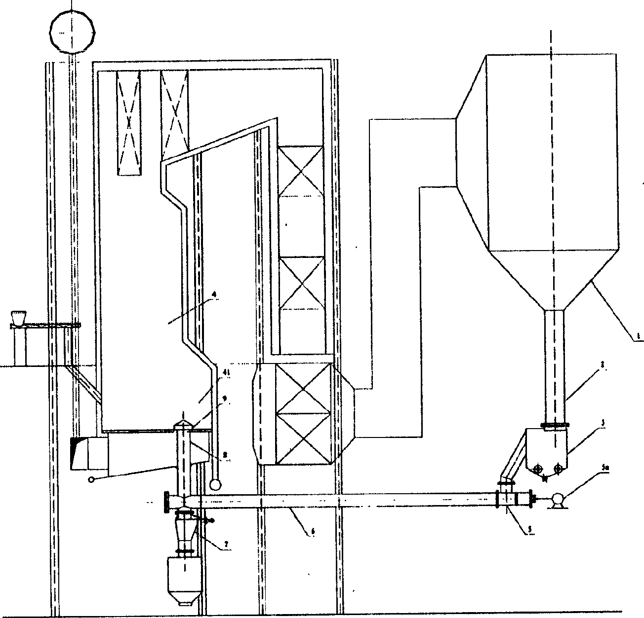 Method and apparatus for flyash bottom-feeding circulating fluidized bed for fire-resistance fuel