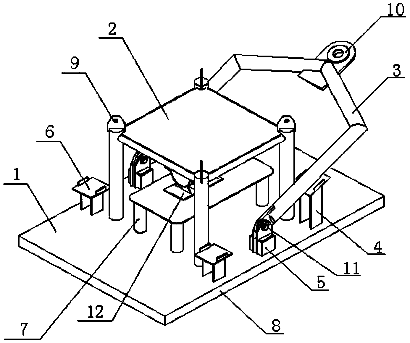 Underwater umbilical cable terminal base plate device