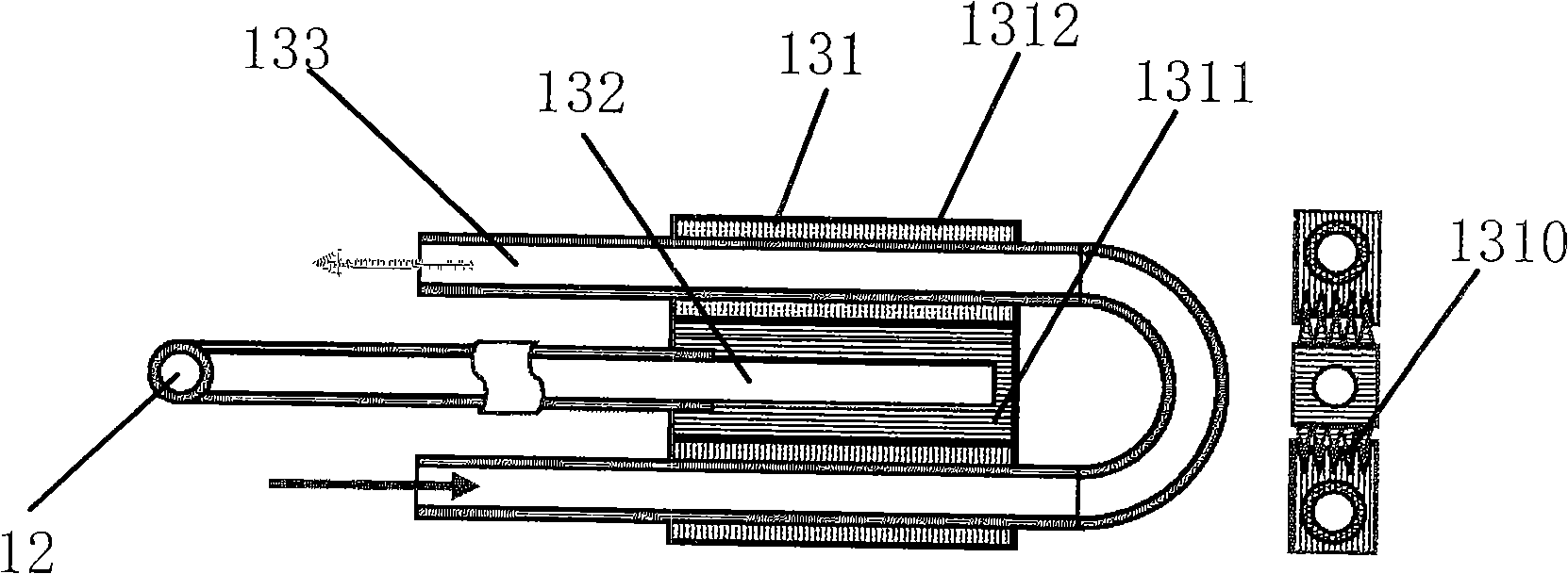 Radiation system for calculation processing arrangements and equipment adopting the heat radiation system