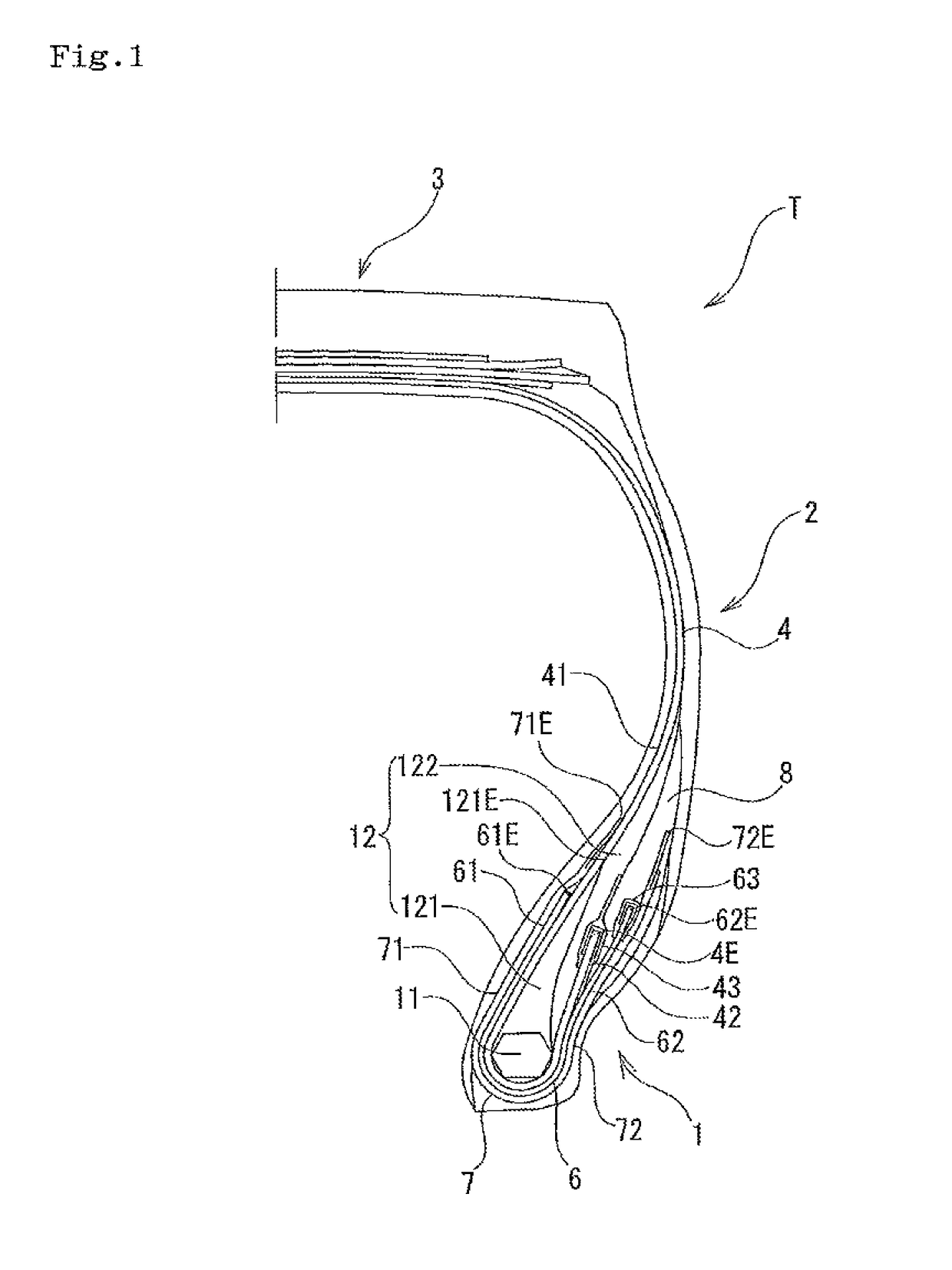 Pneumatic radial tire with specified bead portions