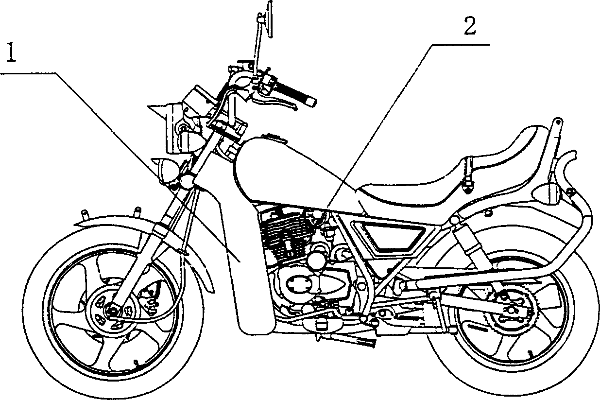 Motorcycle engine flow guiding and protecting device