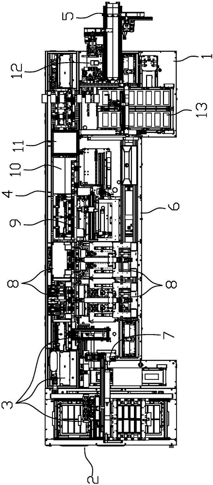 Automatic assembly line for assembling battery cell and shell