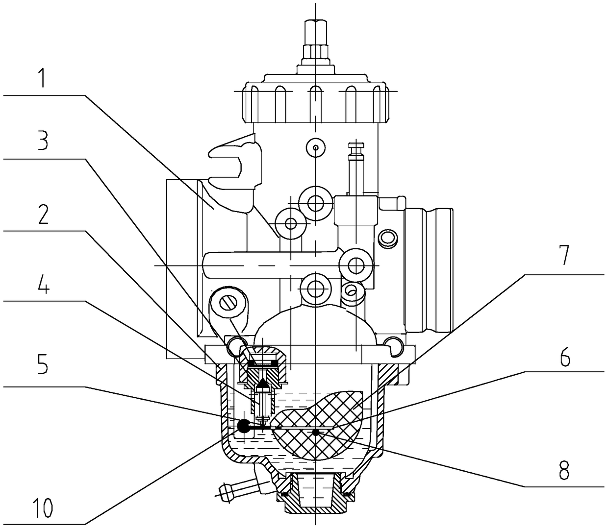 Vertical lifting oil plane carburetor