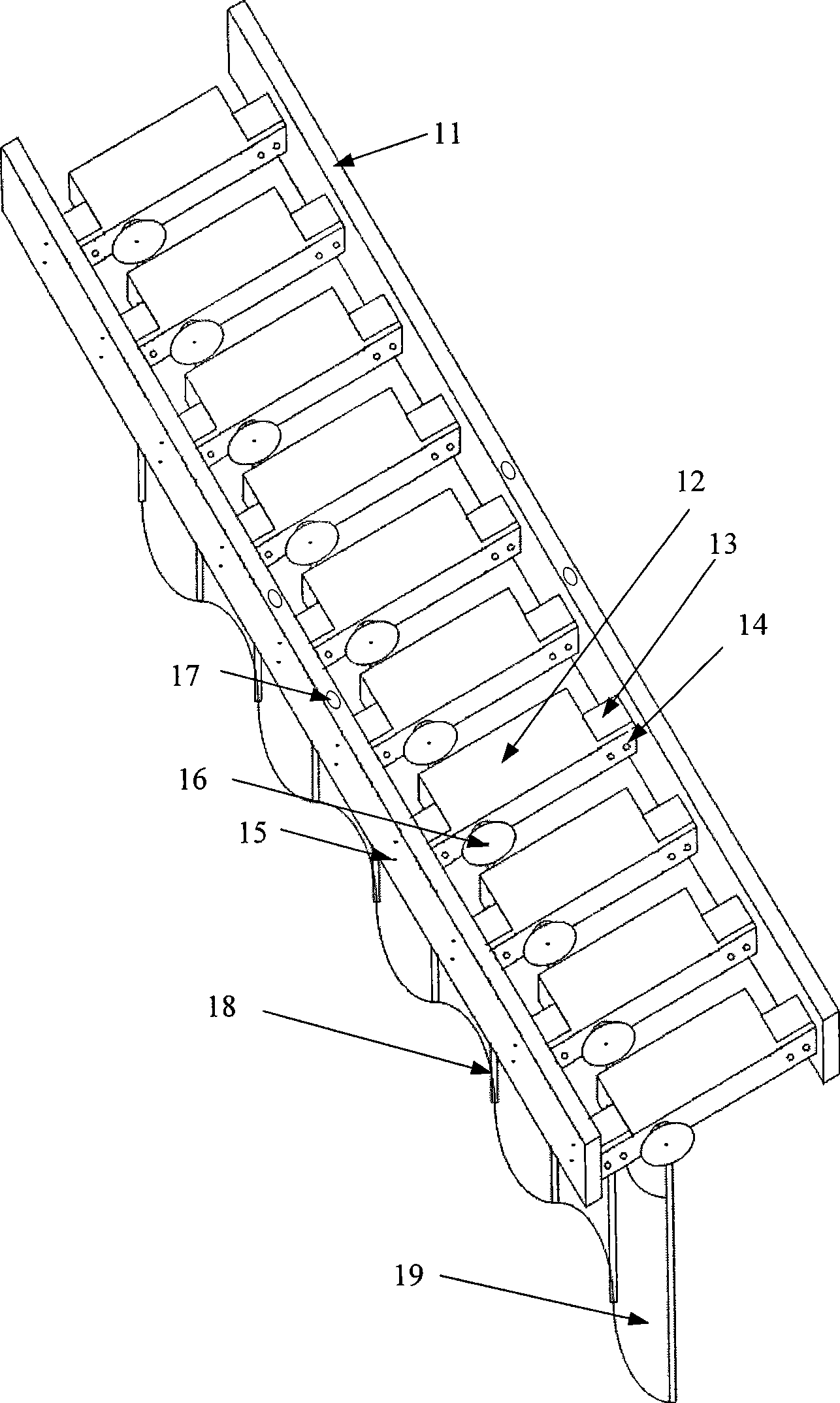 Bionic long fin fluctuating propulsion experimental apparatus